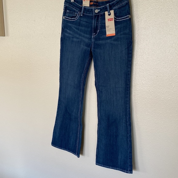 Levi's Bootcut Jeans Girls 10 1/2 Plus Stretch Blue Dark Wash - Picture 2 of 12